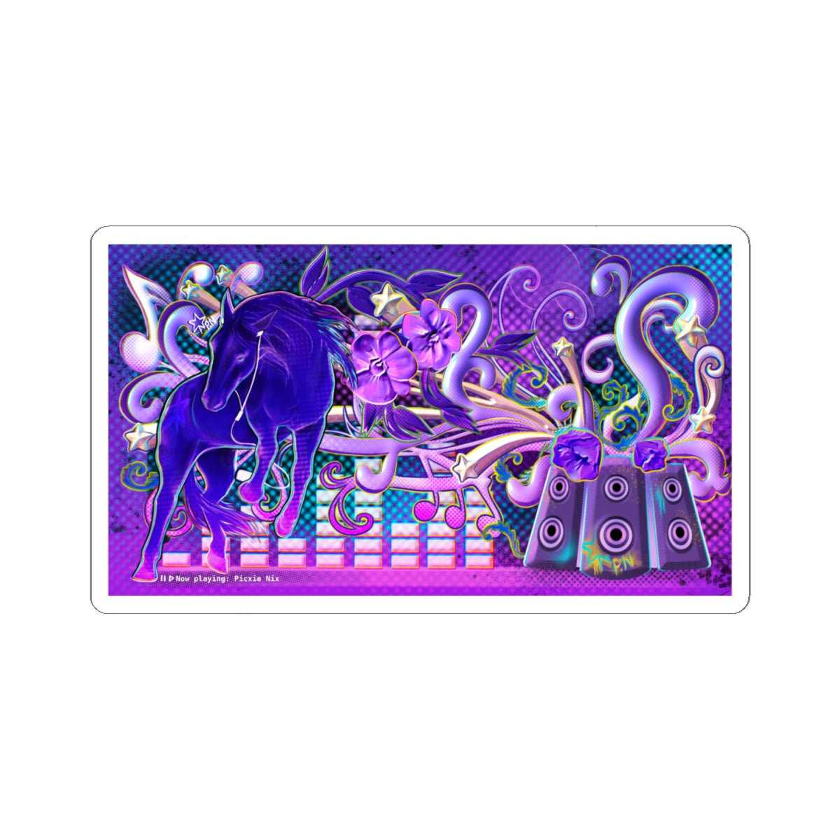 Kiss-Cut Sticker: Frutiger Metro Dancing Horse